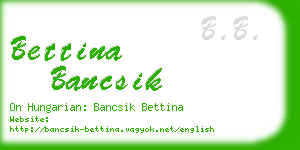 bettina bancsik business card